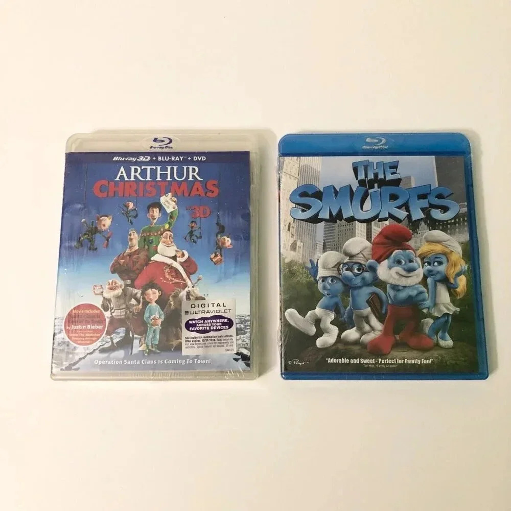 Arthur Christmas 3D and The Smurfs Blu Ray DVD Sealed